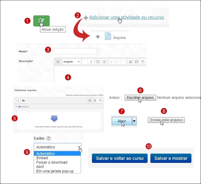 Inserção de arquivo