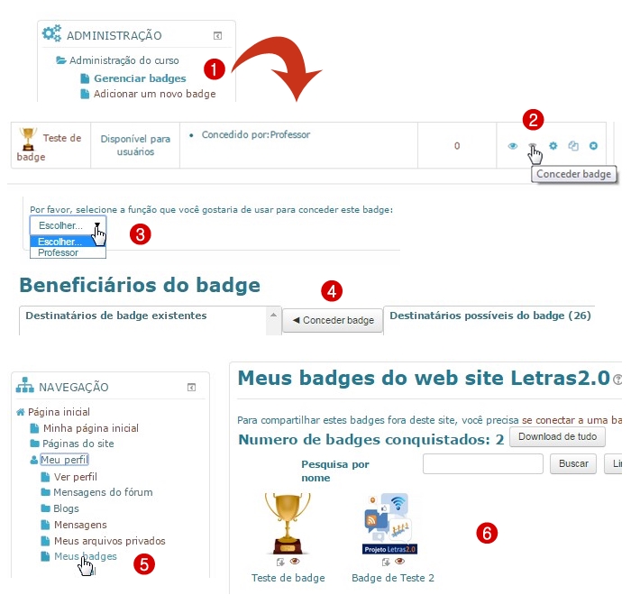 Para conceder um badge