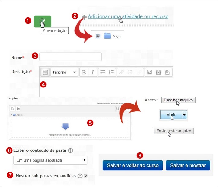 Inserção de Pasta